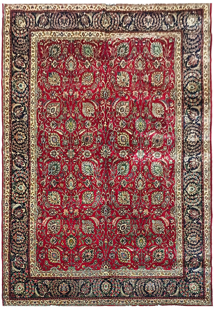 Authentic Persian Tabriz Rug 11.2 x 14.6 All Over Pattern Handmade Wool: Authentic Persian Tabriz Rug 11.2 x 14.6 All Over Pattern Handmade Wool Free continental US Shipping Elevate your living space with this stunning 11.2 x 14.6 Persian Tabriz rug, featuring an exquisite