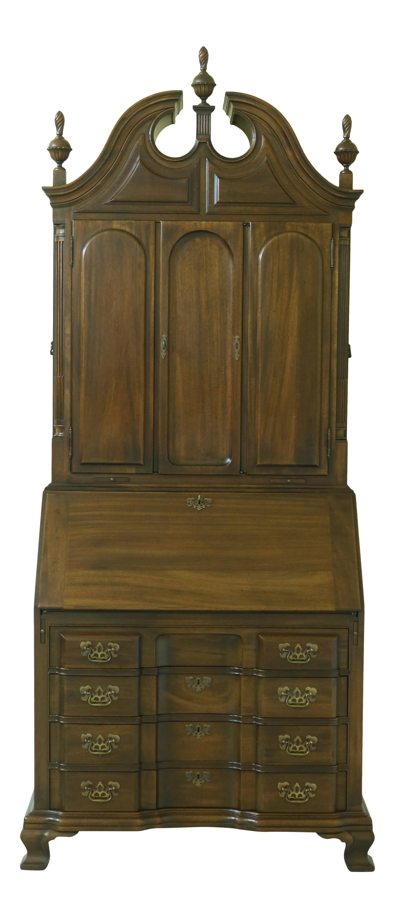 Maddox Blockfront Mahogany Chippendale Secretary Desk Traditional Design: Maddox Blockfront Mahogany Chippendale Secretary Desk Traditional Design This stunning Maddox Blockfront Mahogany Chippendale Secretary Desk showcases exquisite craftsmanship and traditional design el