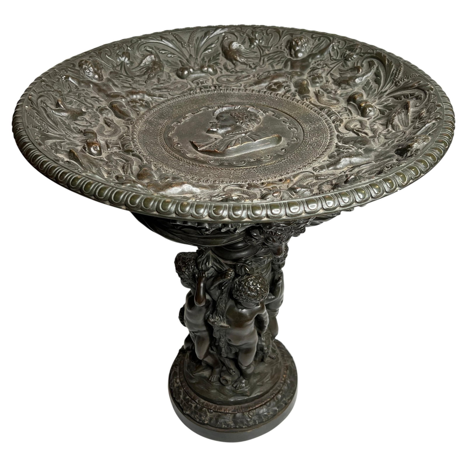 French Grand Tour gilt patinated bronze tazza Renaissance Revival (1 of 10)