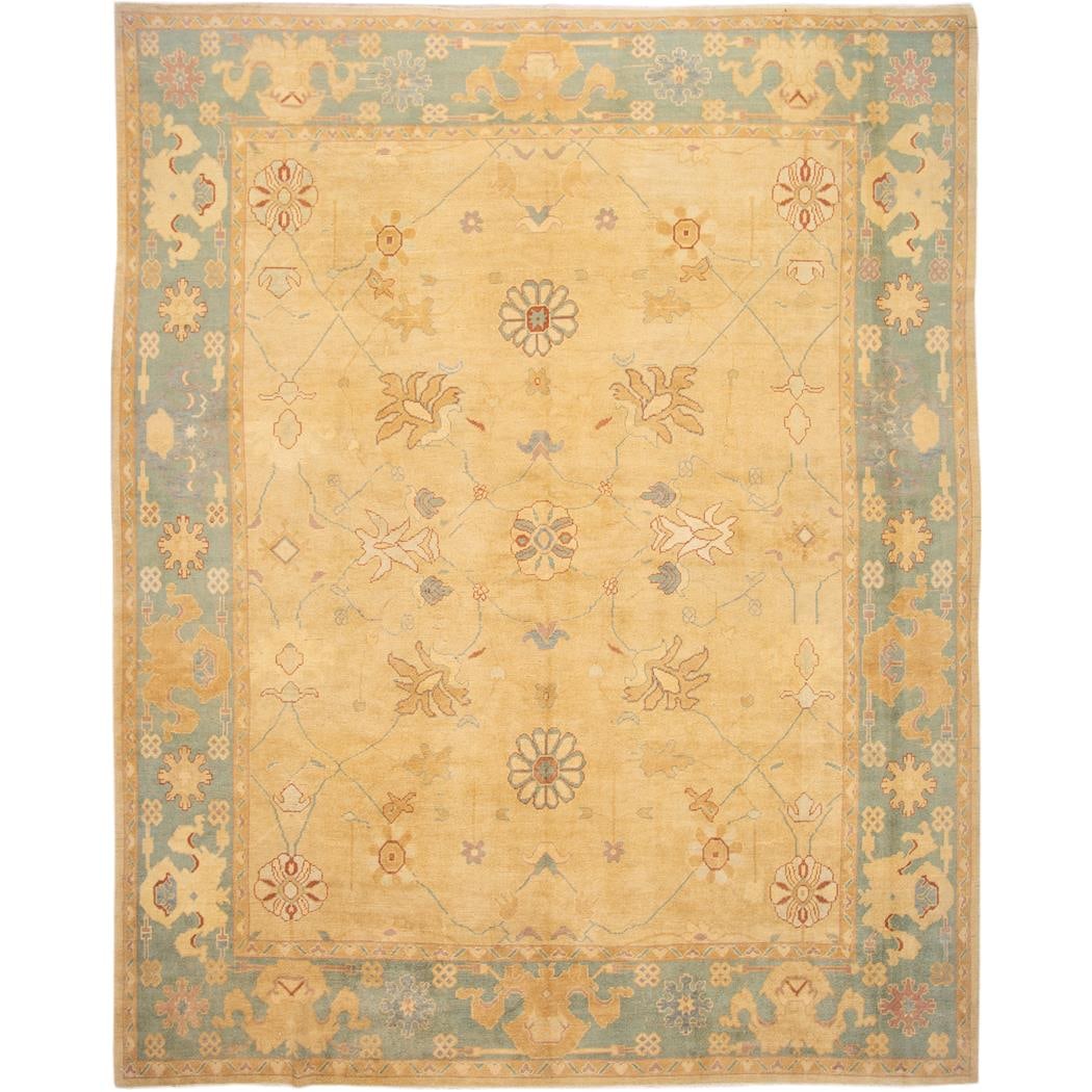 Extra Large 21st Century Turkish Oushak Wool Rug Peach Floral Design: Extra Large 21st Century Turkish Oushak Wool Rug Peach Floral Design Enhance your space with this stunning 21st Century Modern Extra Large Turkish Oushak Wool Rug. Featuring a beautiful peach field ad