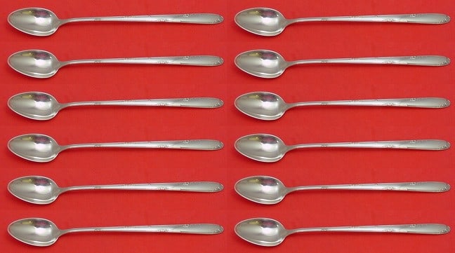 Towle Madeira Sterling Silver Iced Tea Spoon Set 12 Pieces 7 7/8" (1 of 4)