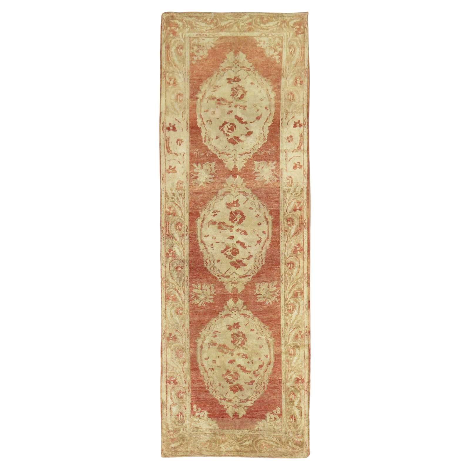 Zabihi Collection Antique Turkish Runner 41 x 110 Wool Floral Design: Zabihi Collection Antique Turkish Runner 41 x 110 Wool Floral Design This exquisite antique Turkish runner from the Zabihi Collection showcases a beautiful floral design in warm colors, perfect for en