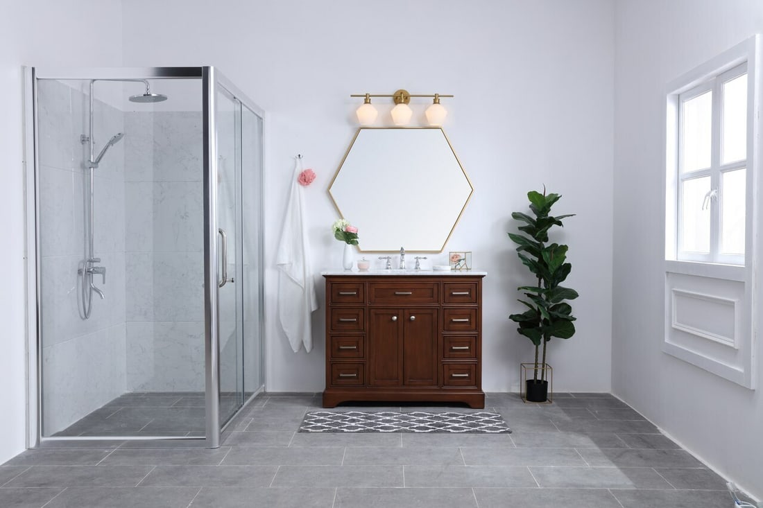 Gene 3-Light Brass Wall Sconce with Frosted White Glass Shades (1 of 11)