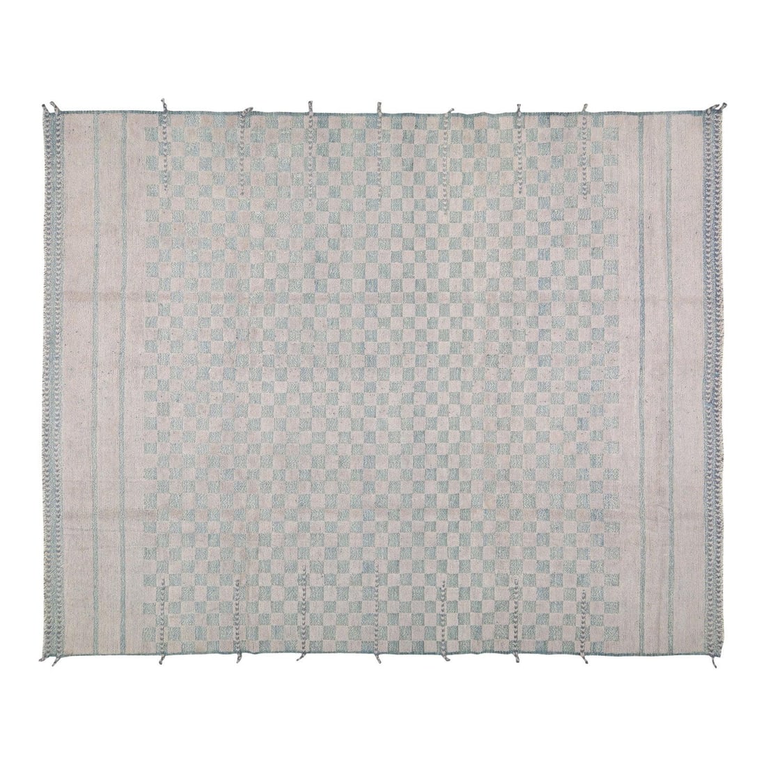 Gray Wool Area Rug Hand Knotted Moroccan Style 9'10" x 13'9": Gray Wool Area Rug Hand Knotted Moroccan Style 9'10" x 13'9" This Moroccan hand-knotted wool rug is crafted using traditional techniques, combining timeless artistry with a contemporary design sensibi
