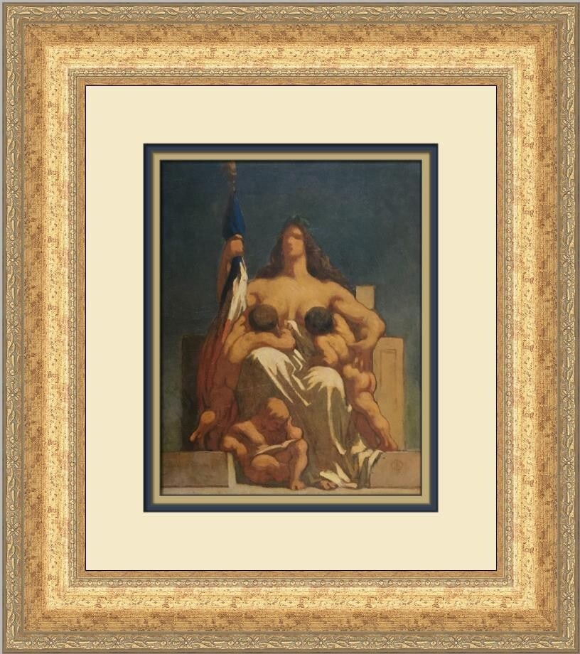 Honore Daumier The Republic Custom Framed Print 17x16 Expressionism: Honore Daumier The Republic Custom Framed Print 17x16 Expressionism This exquisite custom framed print titled "The Republic" by renowned artist Honore Daumier showcases a captivating expressionist and