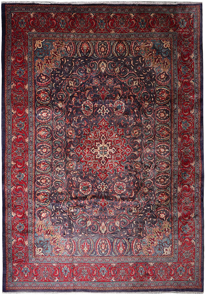 Hand-Knotted Persian Wool Rug 115 x 151 in Traditional Estate Carpet: Hand-Knotted Persian Wool Rug 115 x 151 in Traditional Estate Carpet Free continental US Shipping This hand-knotted authentic Persian carpet estate rug measures 9.7 x 12.7 feet and features a traditio