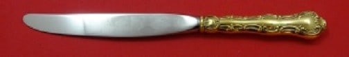 Gorham Strasbourg Knife 8 7/8in Vermeil Sterling Silver Modern: Gorham Strasbourg Knife 8 7/8in Vermeil Sterling Silver Modern This stunning Strasbourg knife by Gorham is crafted from sterling silver and features a luxurious vermeil (gold) finish. Measuring 8 7/8 