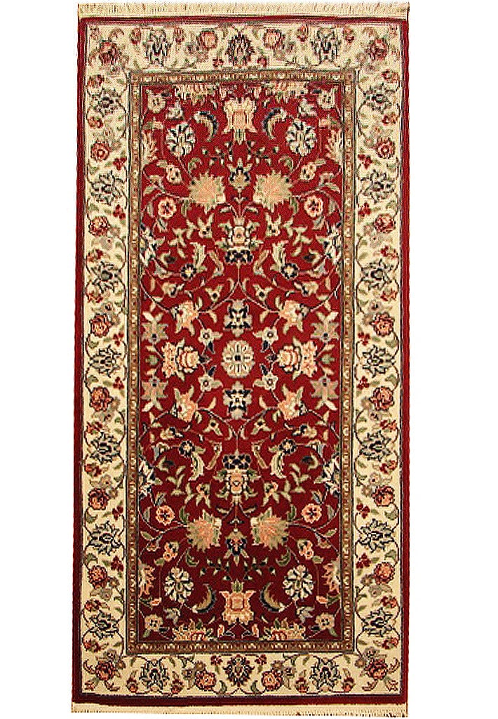 Hand-knotted 2'1" x 4' Red Jaipur Modern Area Rug: Hand-knotted 2'1" x 4' Red Jaipur Modern Area Rug Free continental US Shipping Introducing the exquisite 2.1 x 4 Red Hand-knotted Jaipur Modern Area Rug, a stunning addition to elevate your home decor
