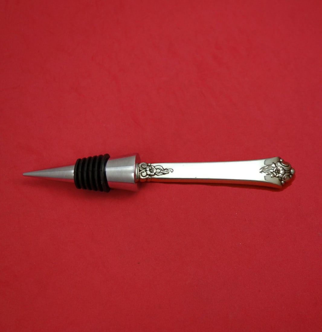 Royal Crest Castle Rose Sterling Silver Bottle Stopper 6 1/4 Inch (1 of 2)