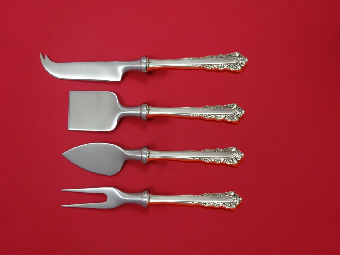 Lunt Belle Meade Sterling Silver 4-Piece Cheese Serving Set: Lunt Belle Meade Sterling Silver 4-Piece Cheese Serving Set This exquisite 4-piece cheese serving set by Lunt features the elegant Belle Meade pattern and is crafted from high-quality sterling silver 