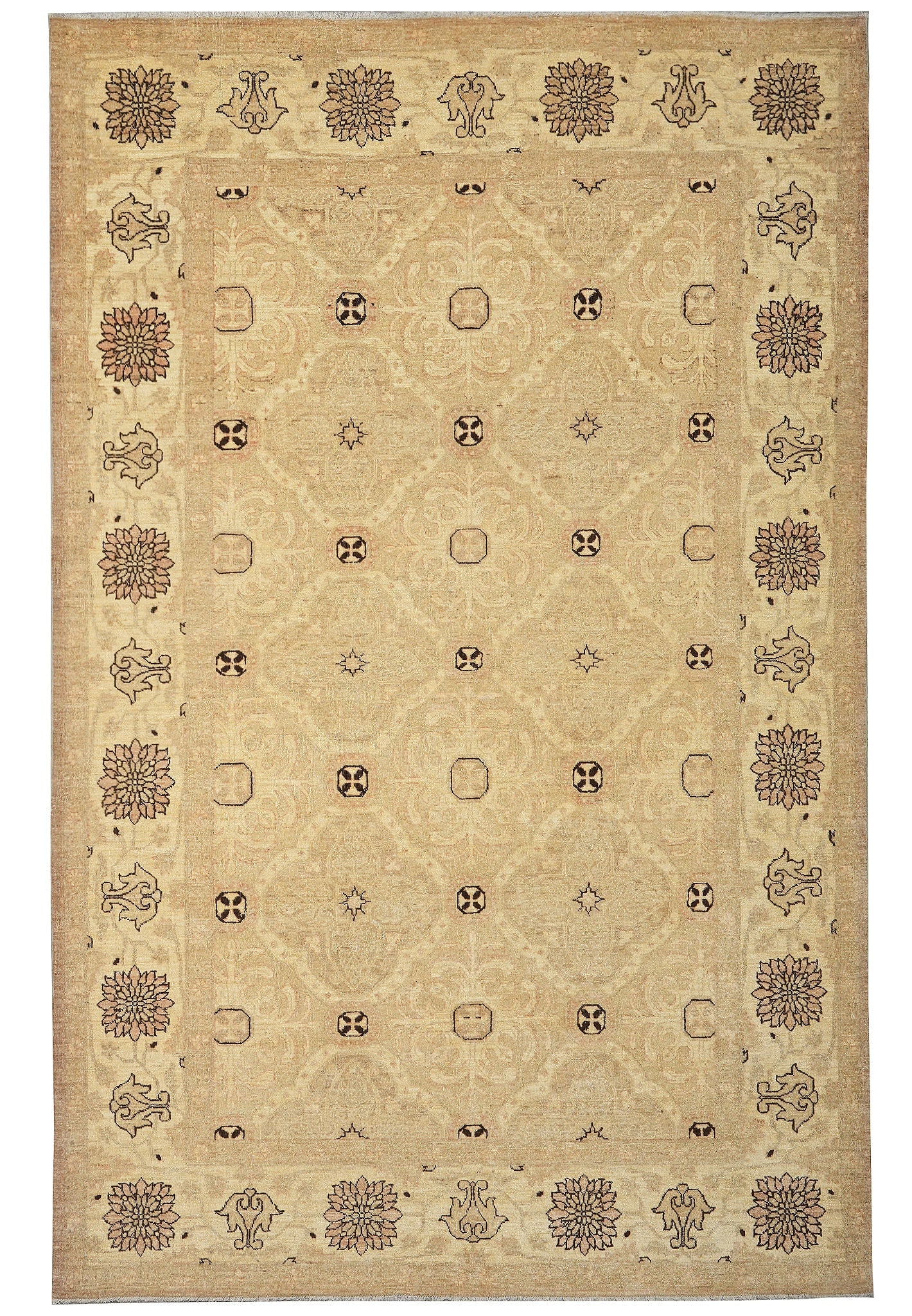 6 x 9 Hand-Knotted Chobi Peshawar Transitional Rug: 6 x 9 Hand-Knotted Chobi Peshawar Transitional Rug Free continental US Shipping Hand-knotted Chobi Peshawar rug in a transitional style. The rug is sized 6 x 9 and is listed in new condition. Specific
