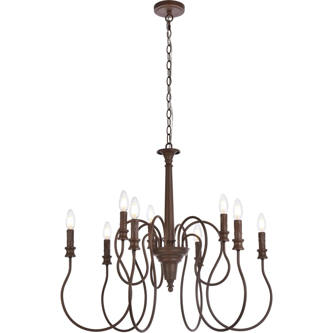 Flynx Weathered Oak 9 Light Candlestick Chandelier (1 of 6)
