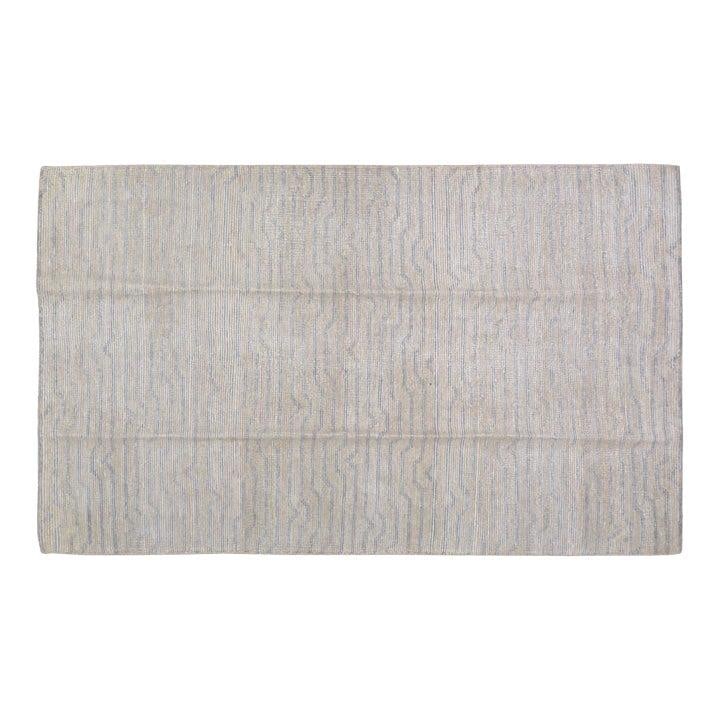 Hand Knotted Wool and Bamboo Area Rug Almond 4'10 x 7'11 Indian Modern (1 of 6)