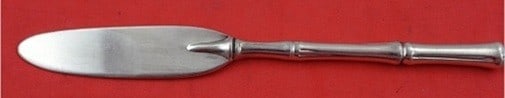 Tiffany and Co Bamboo Sterling Silver Flat Handle Butter Spreader 5 1/4" (1 of 2)