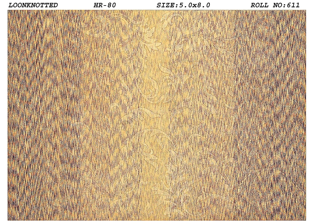 5' x 8' Golden Modern Handmade Loom Knotted Rug Luxury Decor (1 of 1)
