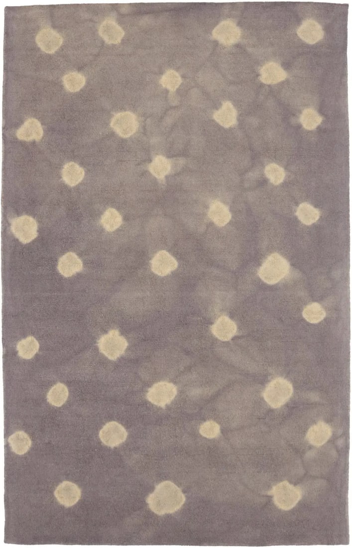 5x8 Wool Hand-Tufted Mauve Modern Geometric Area Rug for Kids Bedroom: 5x8 Wool Hand-Tufted Mauve Modern Geometric Area Rug for Kids Bedroom This mauve and cream area rug features a modern tie-dye geometric design, hand-tufted from wool for a plush feel. Its rectangular 