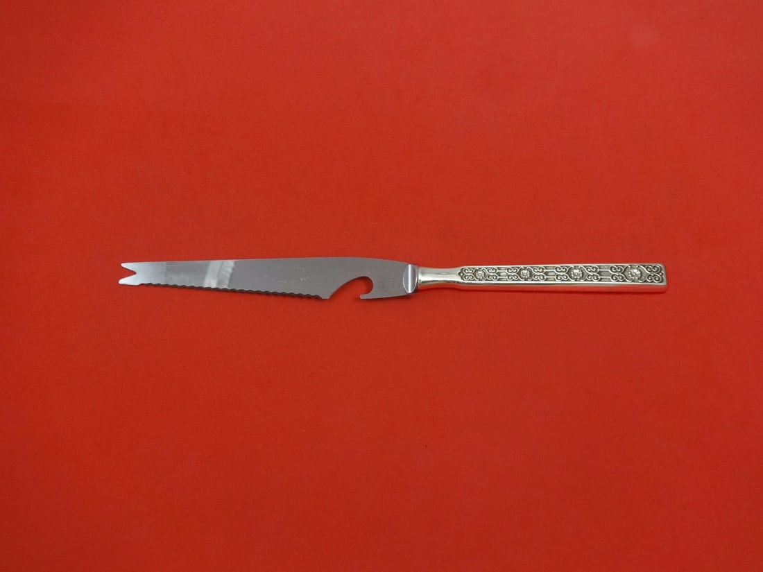 Gorham Spanish Tracery Sterling Silver Bar Knife Custom Made 9 1/8": Gorham Spanish Tracery Sterling Silver Bar Knife Custom Made 9 1/8" This exquisite Spanish Tracery bar knife, crafted by Gorham, features a stunning sterling silver hollow handle complemented by a dur