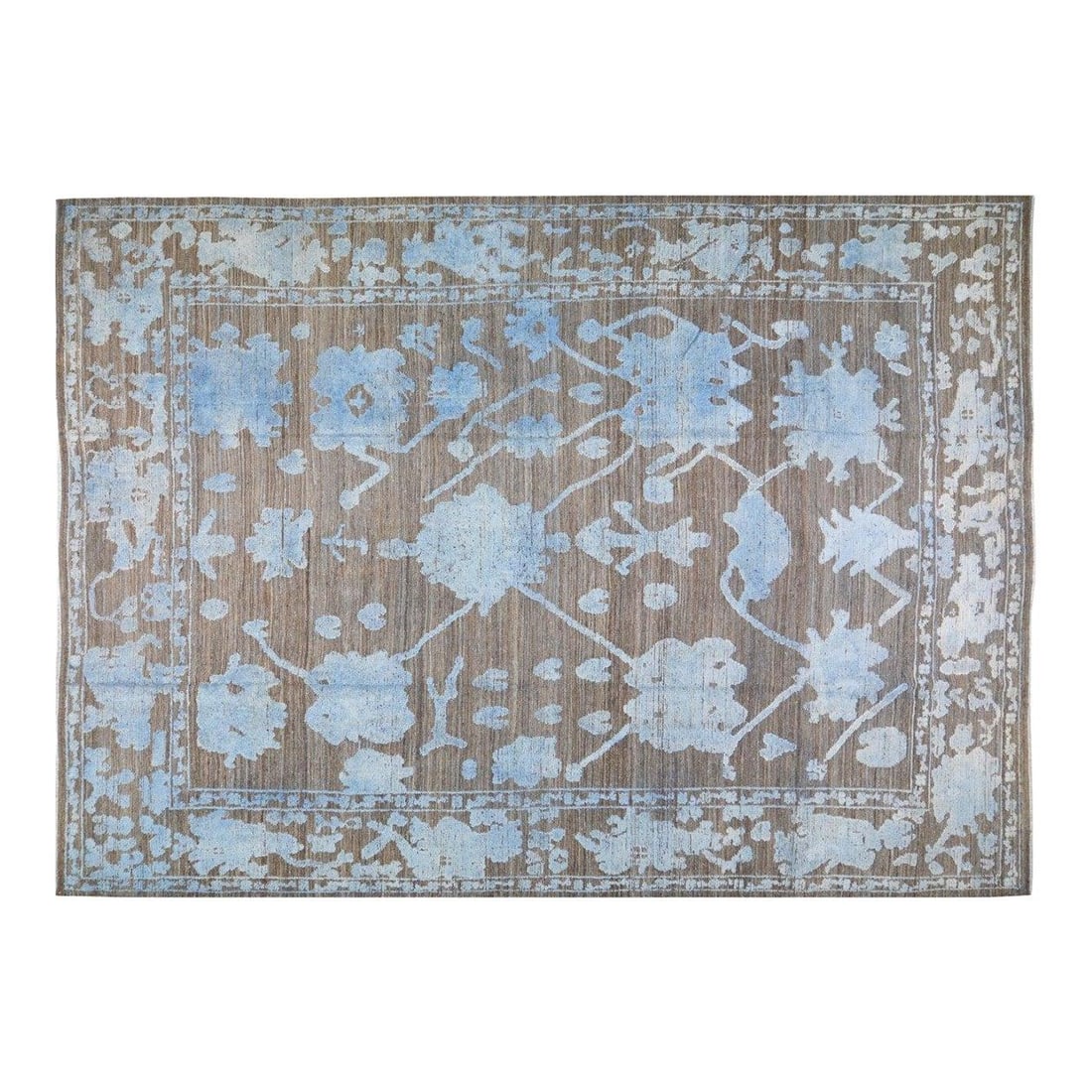 10'4x14'7 Turkish Oushak Wool Hand Knotted Rug: 10'4x14'7 Turkish Oushak Wool Hand Knotted Rug This Turkish Oushak rug is professionally hand-knotted from wool using traditional techniques, blending classic artistry with a modern design sensibility