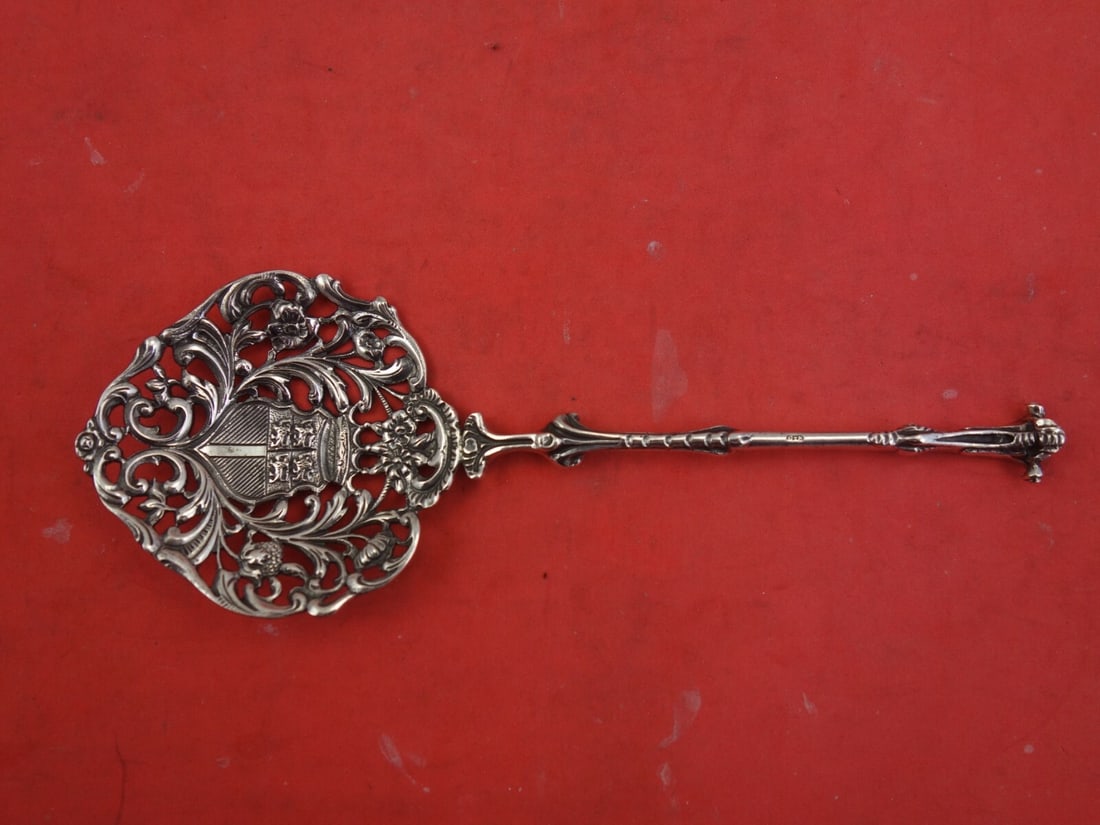 Gerardus Schoorl Sterling Silver Cucumber Server with Lions Motif 6 5/8" (1 of 2)