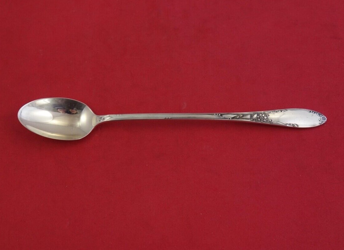 Oneida Virginian Sterling Silver Iced Tea Spoon 7.5 Vintage Silverware: Oneida Virginian Sterling Silver Iced Tea Spoon 7.5 Vintage Silverware This vintage iced tea spoon, measuring 7 1/2 inches, is crafted from high-quality sterling silver and features the elegant