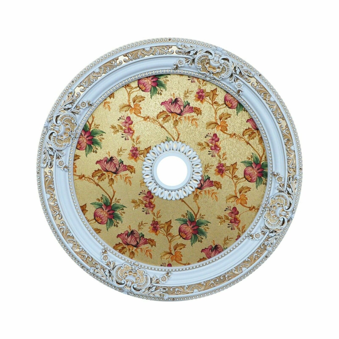 Artistry 36 Inch Round Floral Ceiling Medallion Antique White (1 of 2)