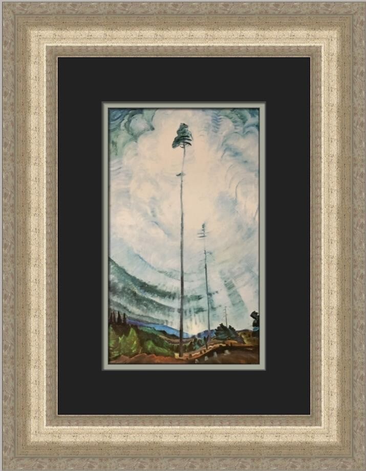 Emily Carr Scorned As Timber Custom Framed Print 1983 Expressionism: Emily Carr Scorned As Timber Custom Framed Print 1983 Expressionism This exquisite custom framed print titled 'Scorned As Timber' is a stunning work by renowned artist Emily Carr, showcasing a blend o