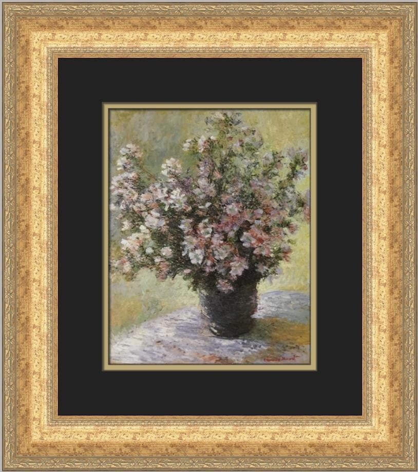 Claude Monet A Vase of Flowers Custom Framed Print 1998: Claude Monet A Vase of Flowers Custom Framed Print 1998 Celebrate the beauty of Claude Monet's artistry with this exquisite custom framed print titled 'A Vase of Flowers'. This medium-sized artwork fe