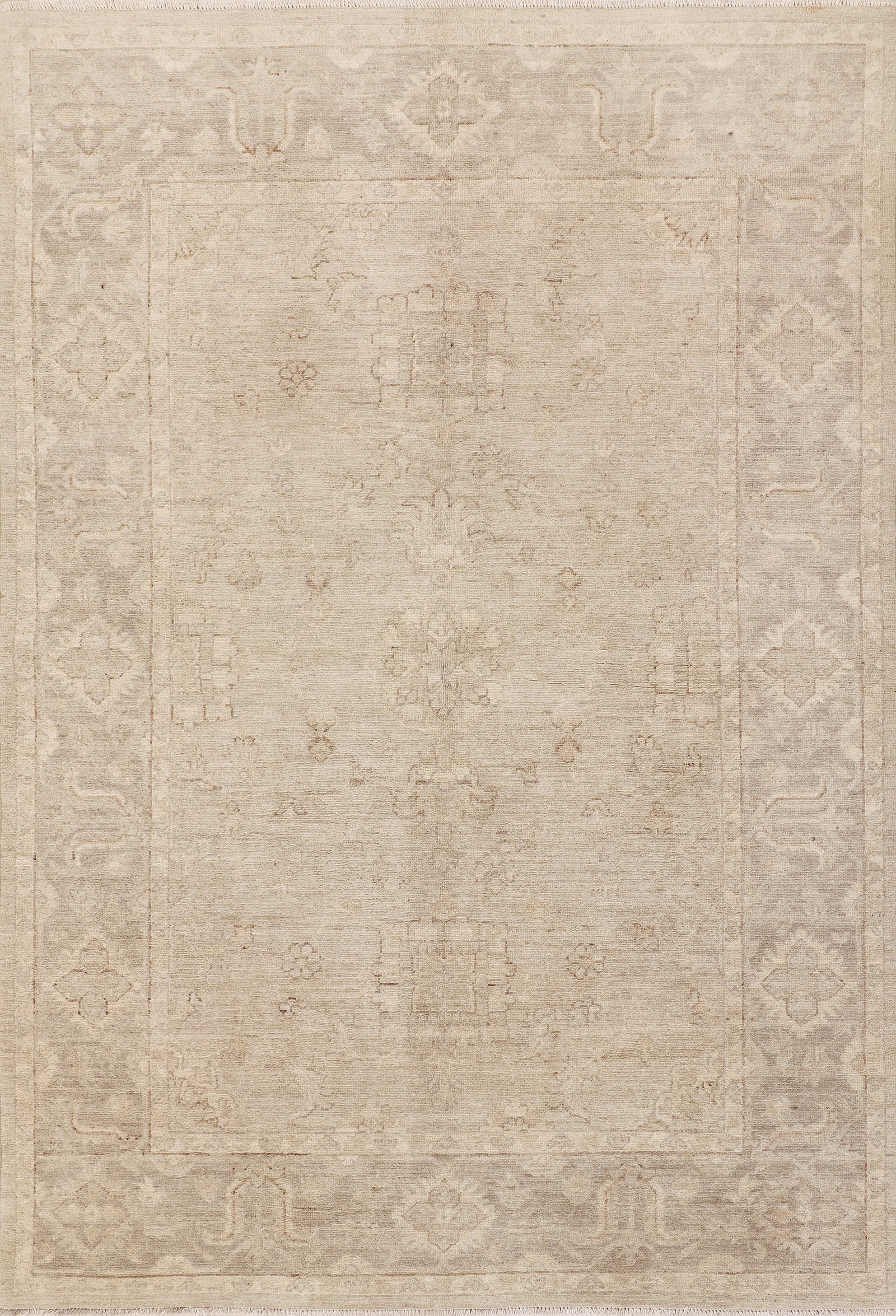 4.9 x 7.0 New Chobi Peshawar Rug Fine Gazni Wool Pastels (1 of 6)