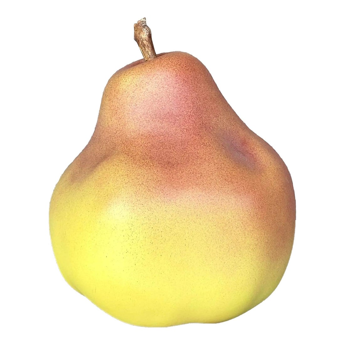 Vintage Boho Ceramic Pear Sculpture 12.5in Yellow Glaze: Vintage Boho Ceramic Pear Sculpture 12.5in Yellow Glaze Enhance your home decor with this striking vintage ceramic pear, a perfect blend of organic beauty and modern boho charm. This monumental piece 