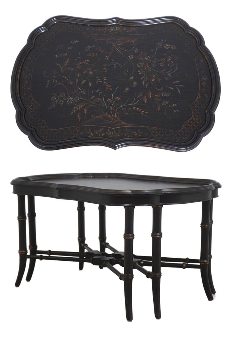 Ethan Allen Faux Bamboo Chinoiserie Coffee Table 26w x 36d x 19.5h (1 of 10)