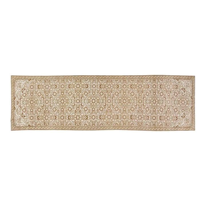 Hand-Knotted Wool Runner Rug Tan 2'8'' x 9'7'' Turkish Vintage: Hand-Knotted Wool Runner Rug Tan 2'8'' x 9'7'' Turkish Vintage This vintage Turkish wool rug is hand-knotted using traditional techniques, blending timeless craftsmanship with modern design sensibilit