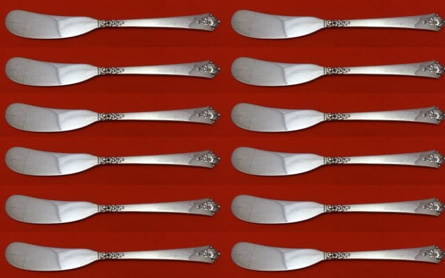 Royal Crest Castle Rose Sterling Silver Butter Spreader Set 12pc 5 7/8" (1 of 1)