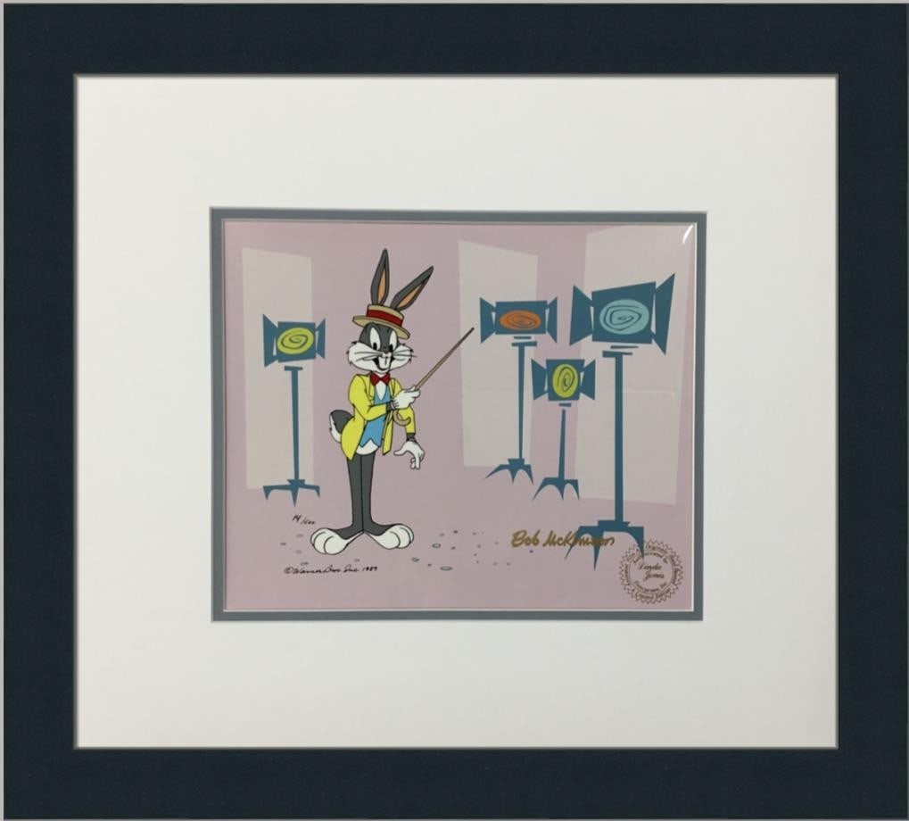 Framed Warner Bros Bugs Bunny Sericel Signed by Bob McKimson Limited Edition (1 of 7)