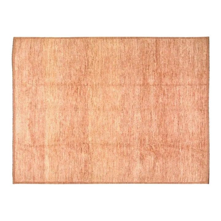 9'3" x 12'4" Wool Area Rug Minimalist Azilal Moroccan Hand Knotted: 9'3" x 12'4" Wool Area Rug Minimalist Azilal Moroccan Hand Knotted This Moroccan Azilal hand-knotted wool rug features a minimalist design in red. Crafted from wool, it offers both durability and a so