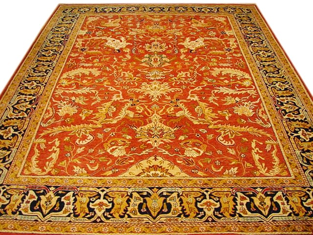 10' x 13.6' Handmade Rust Orange Vegetable Dye Rug (1 of 5)
