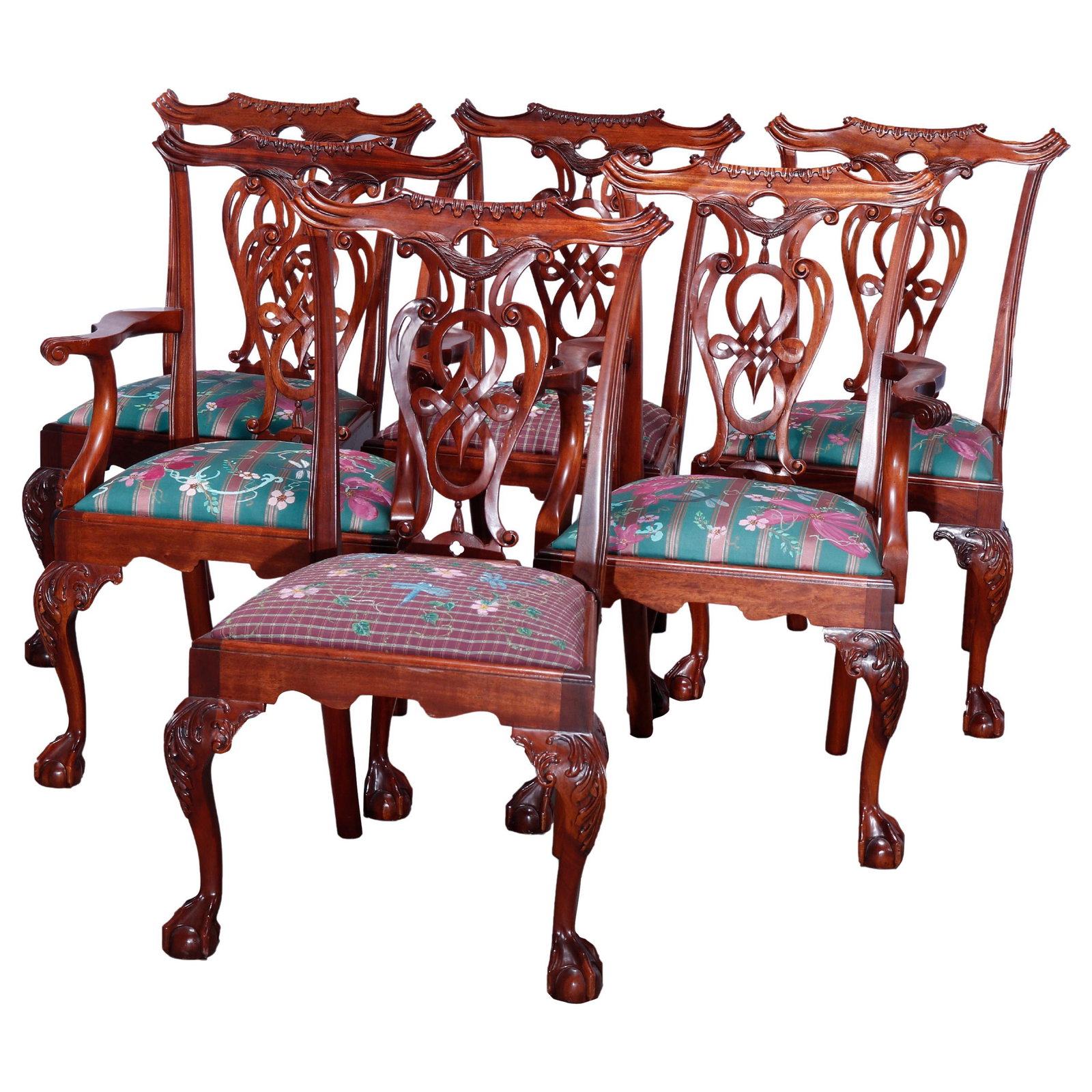 Set of 6 Mahogany Chippendale Shield Back Dining Chairs