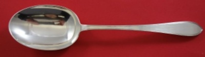 Tiffany Co Reeded Edge Sterling Silver Vegetable Spoon 9 5/8