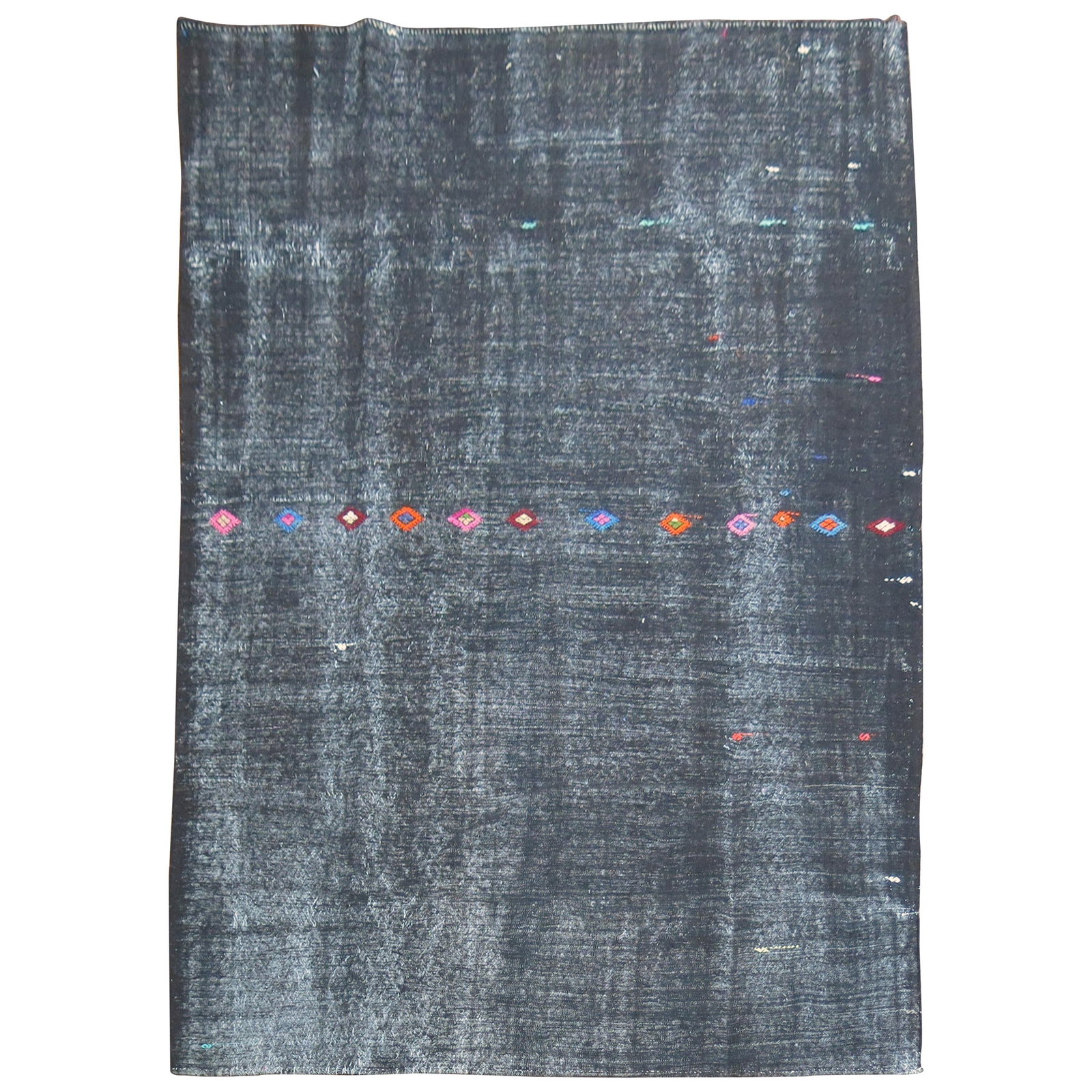 Organic Modern Turkish Wool Hand Woven Kilim 94 x 134 in