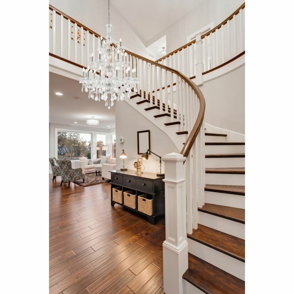 Giselle 21 Light Crystal Chandelier 38in x 53in Chrome
