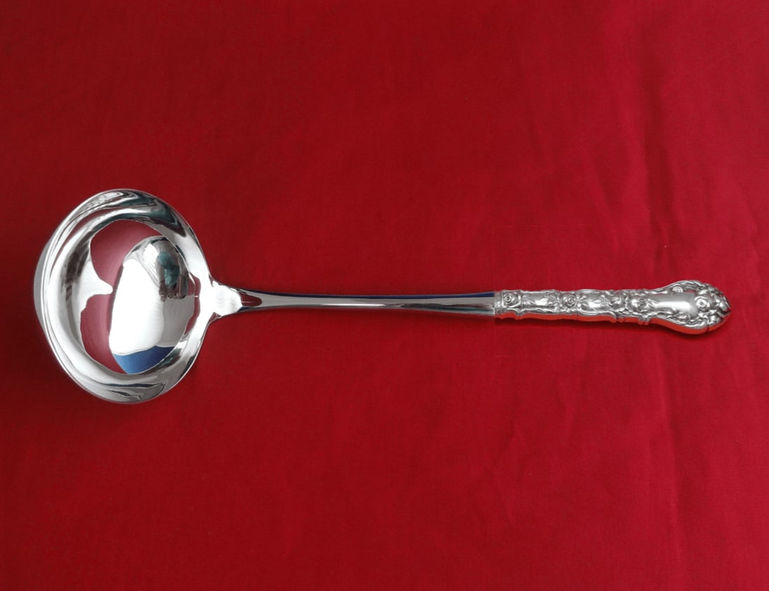 Durgin Marechal Niel Sterling Silver Soup Ladle Hollow Handle 10 1/2