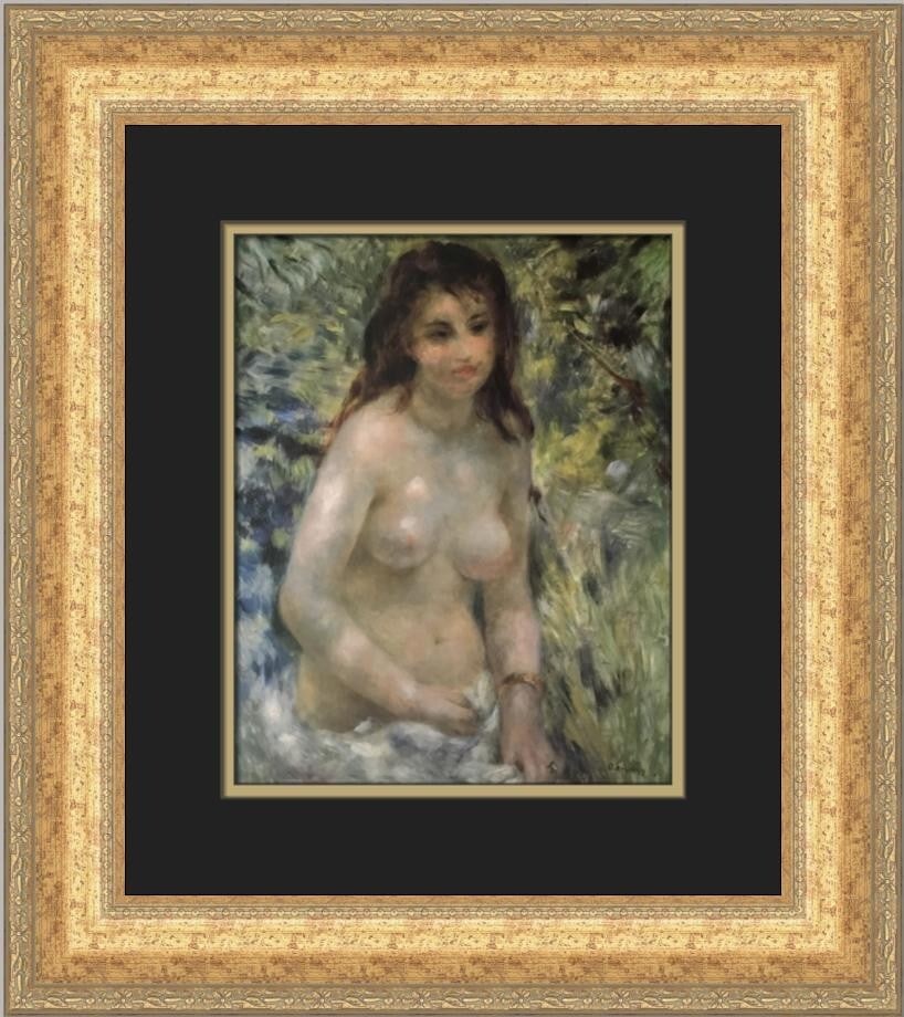 Pierre-Auguste Renoir Nude in the Sunlight Custom Framed Print 19x17: Pierre-Auguste Renoir Nude in the Sunlight Custom Framed Print 19x17 This exquisite custom framed print features Pierre-Auguste Renoir's masterpiece "Nude in the Sunlight," showcasing a beautiful expr