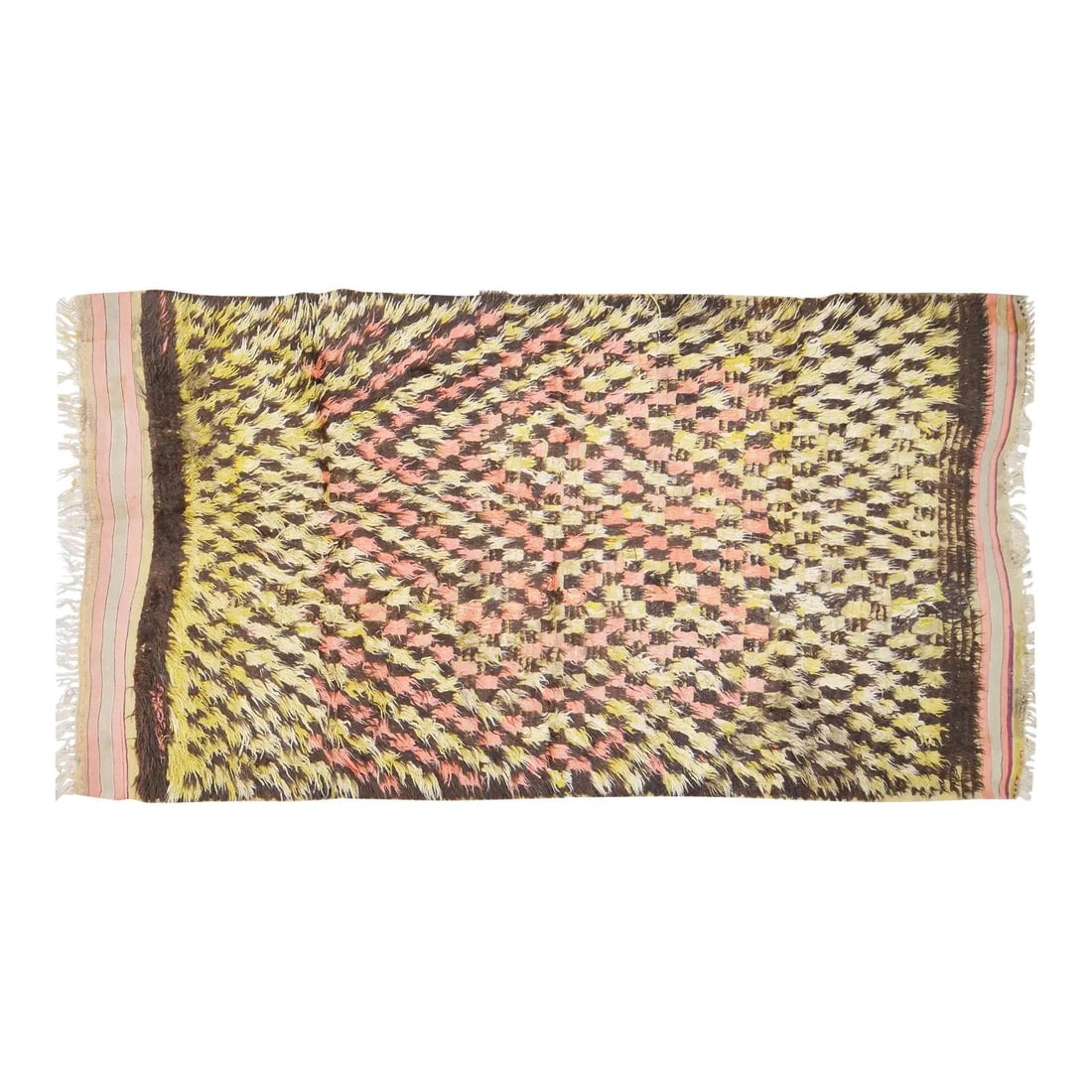 Vintage Anatolian Oushak Wool Rug Hand Knotted 5'5" x 11'3": Vintage Anatolian Oushak Wool Rug Hand Knotted 5'5" x 11'3" This vintage Turkish Anatolian Oushak rug from the 1960s features a hand-knotted construction with natural colors, a soft texture, and a fin