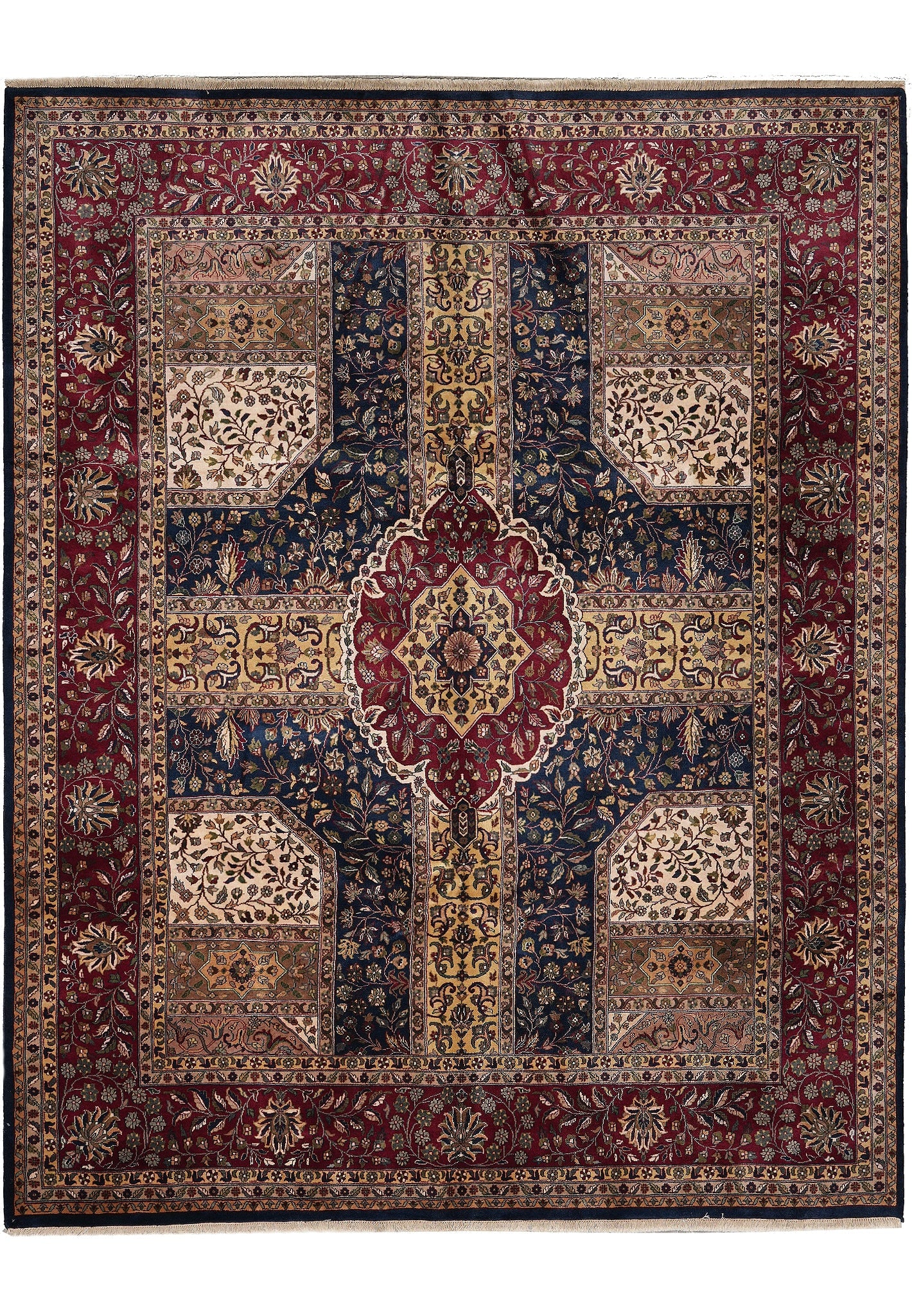 8 x 10 Hand-Knotted Jaipur Rug Dense Lustrous Wool: 8 x 10 Hand-Knotted Jaipur Rug Dense Lustrous Wool Free continental US Shipping This 8 x 10 Jaipur rug features dense, lustrous wool construction and a hand-knotted build by skilled artisans. The prem