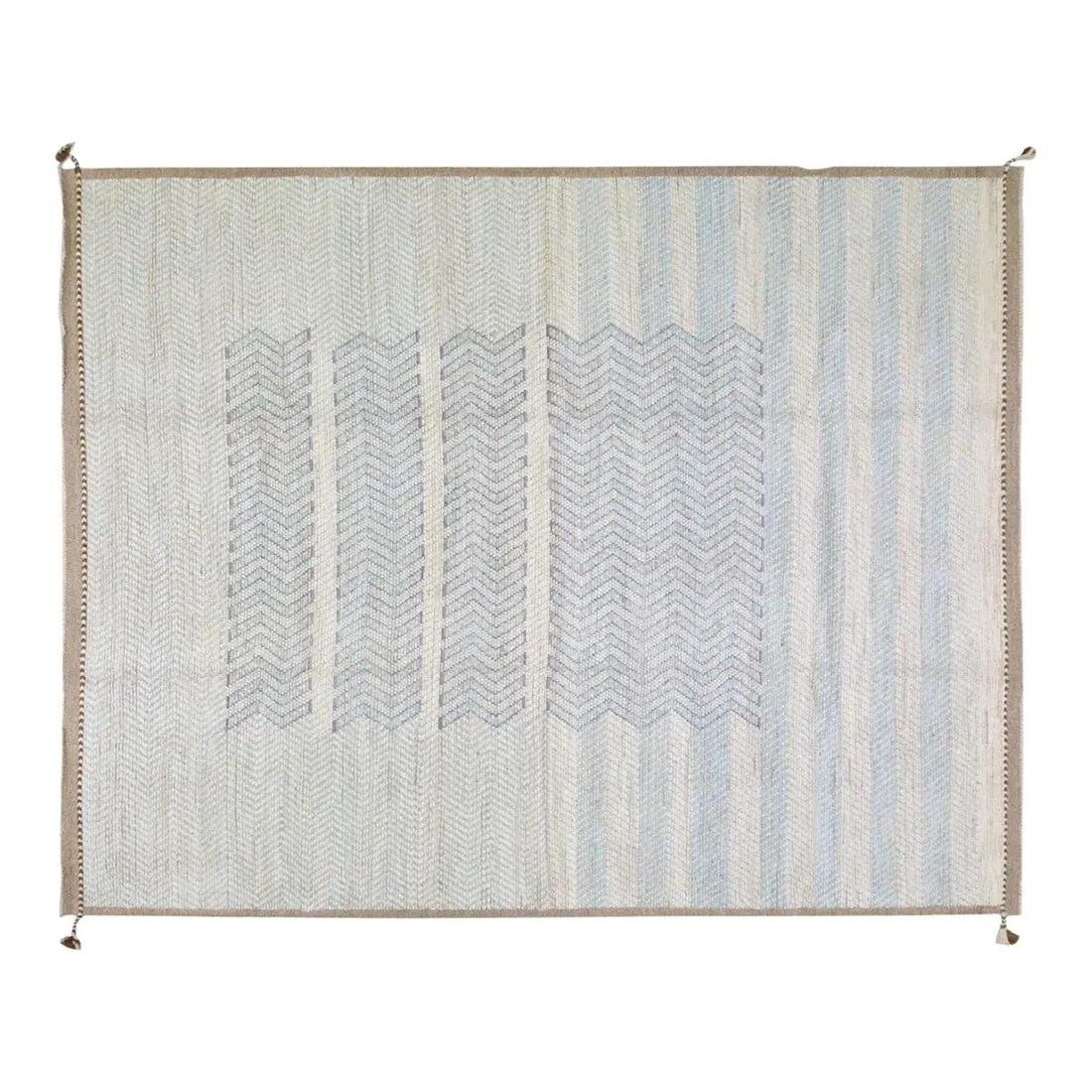 Abstract Wool Area Rug 9' x 11'8" Hand Knotted Moroccan Azilal