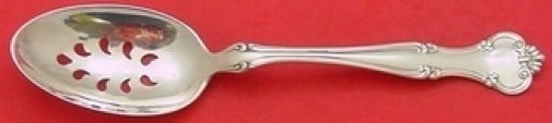 Gorham Cromwell Sterling Silver Slotted Serving Spoon Pierced 9 Hole 8 3/8 in: Gorham Cromwell Sterling Silver Slotted Serving Spoon Pierced 9 Hole 8 3/8 in A Gorham Sterling Silver slotted serving spoon in the Cromwell pattern, featuring a pierced 9-hole bowl and an ornate hand