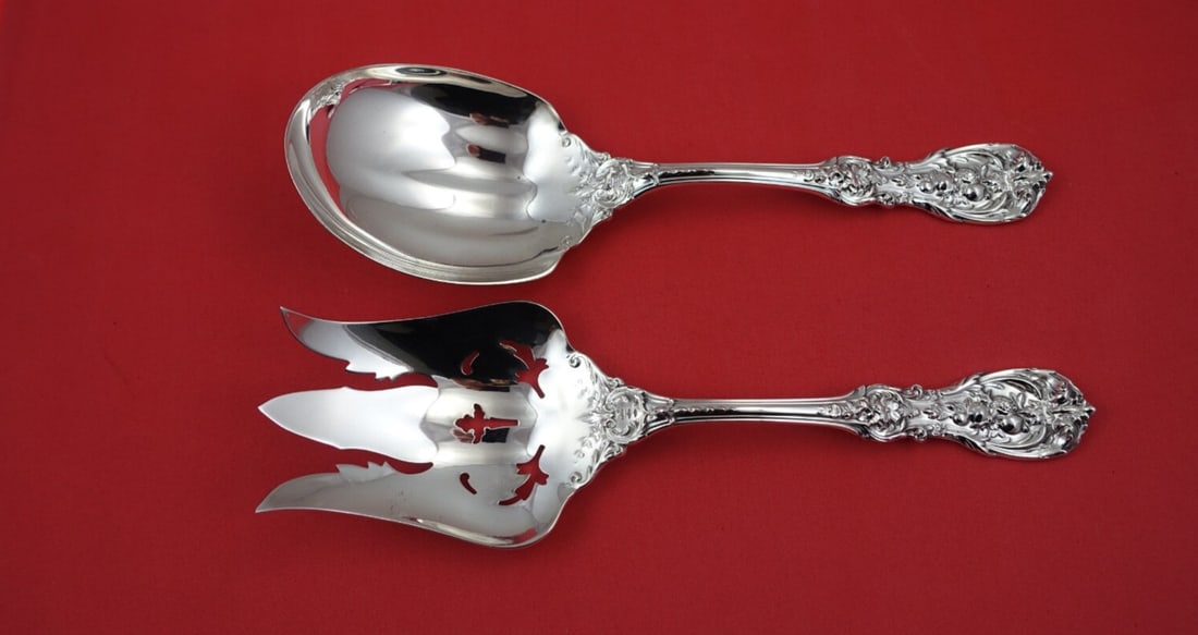Reed and Barton Francis I Sterling Silver Salad Serving Set 9 1/4"