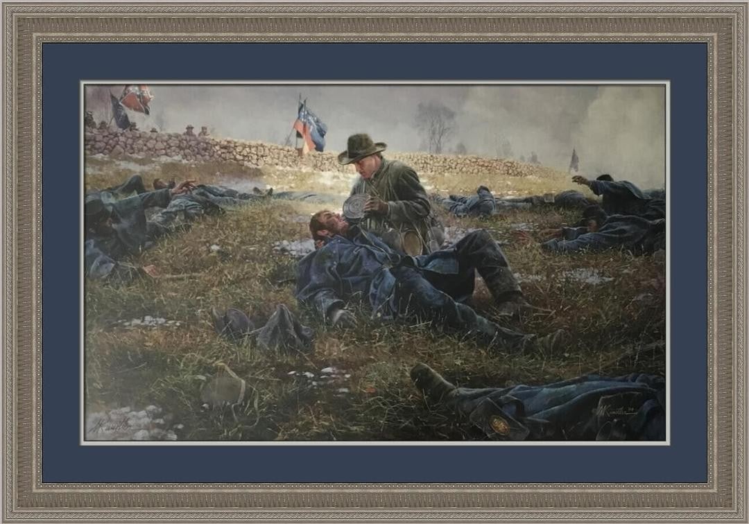 Framed Mort Kunstler Civil War Print (Licensed Reprint) Angel of Marye's Heights Signed COA: Framed Mort Kunstler Civil War Print (Licensed Reprint) Angel of Marye's Heights Signed COA This is a limited edition, hand-signed Print (Licensed Reprint) titled "Angel of Marye's Heights" by Mort Ku