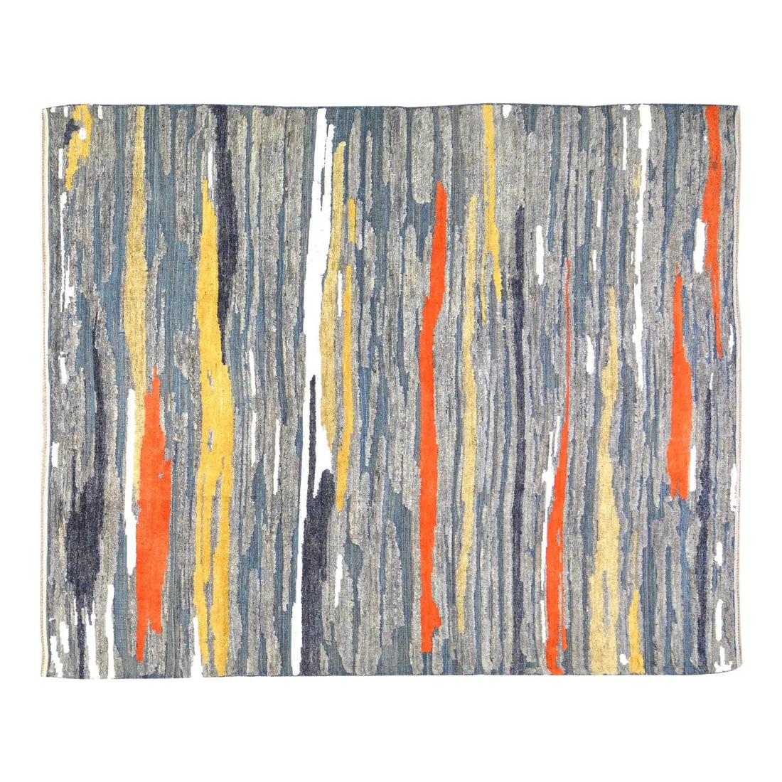 8'1 x 10' Wool Area Rug Hand Knotted Moroccan Style Gray