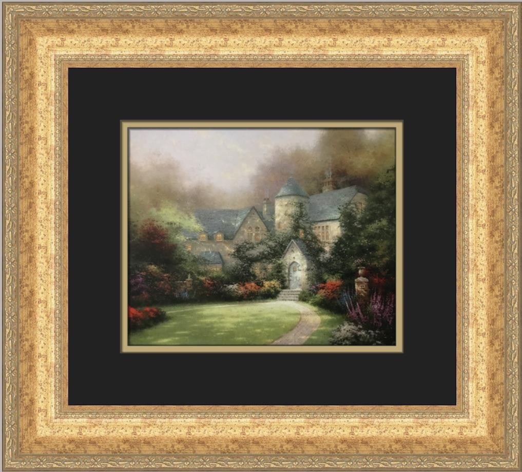 Thomas Kinkade Morning at Ivycrest Manor Custom Framed Art Print: Thomas Kinkade Morning at Ivycrest Manor Custom Framed Art Print This stunning custom framed print by Thomas Kinkade captures the serene beauty of 'Morning at Ivycrest Manor.' Measuring 16 in x 18 in 