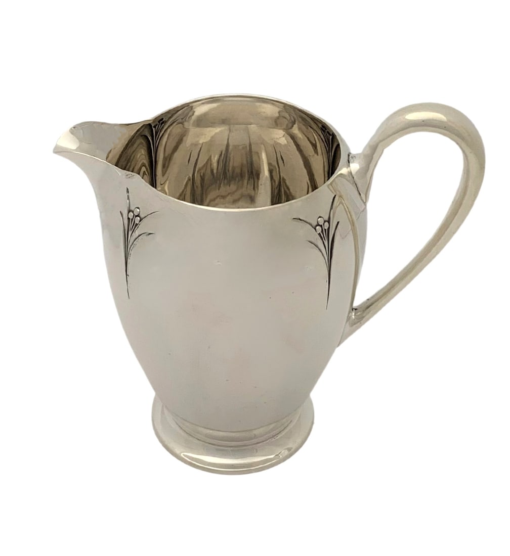 Handmade Floral 925 Sterling Silver Antique Pitcher with Shiny Finish 8.75 Inch (1 of 2)